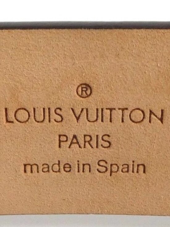 Auth LOUIS VUITTON Damier Ebene Ceinture Carre Belt Brown/Gold M6802U - h32221k